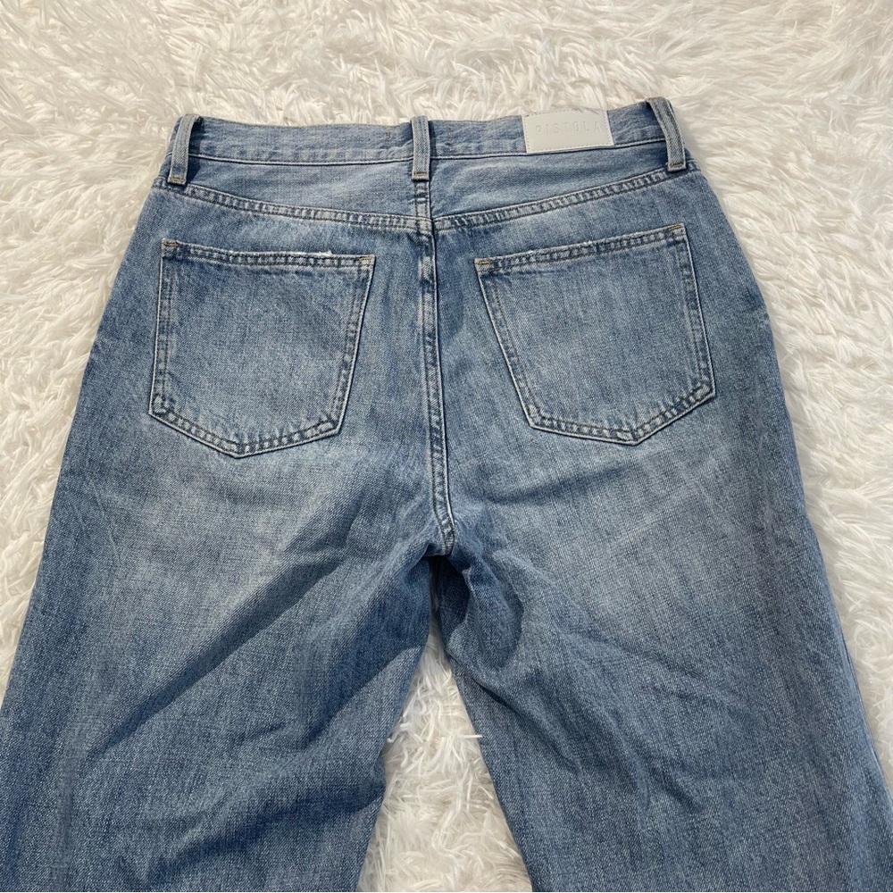 Pistols Jeans Womens 27 Blue Distressed Frayed Hem Pockets - Picture 6 of 10